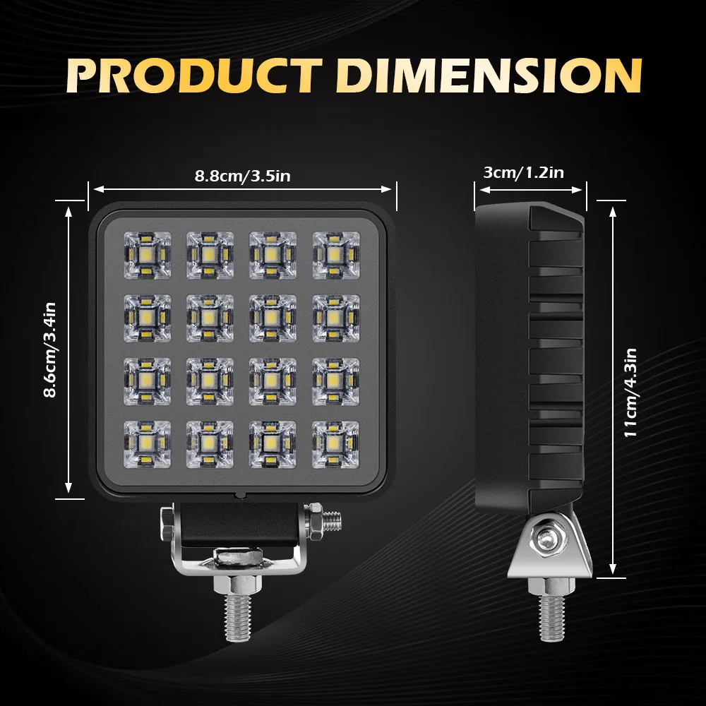 4 рядный Светодиодный прожектор для внедорожника URACE 3 5 дюйма 48 Вт автомобиля Jeep ATV