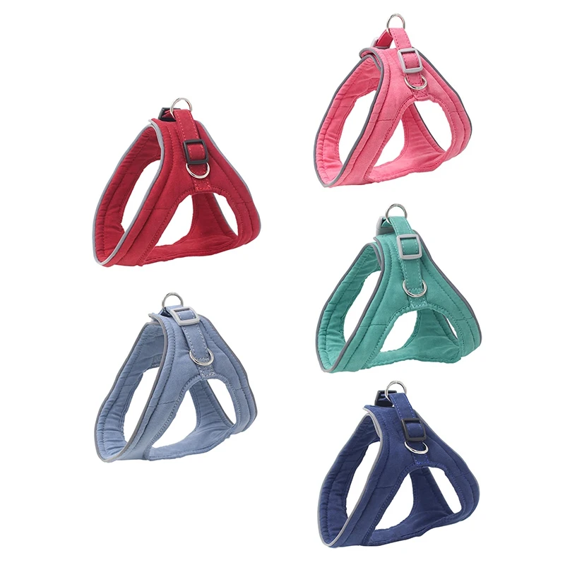 Легкий замшевый бархатный ошейник для собак Светоотражающий маленьких и средних