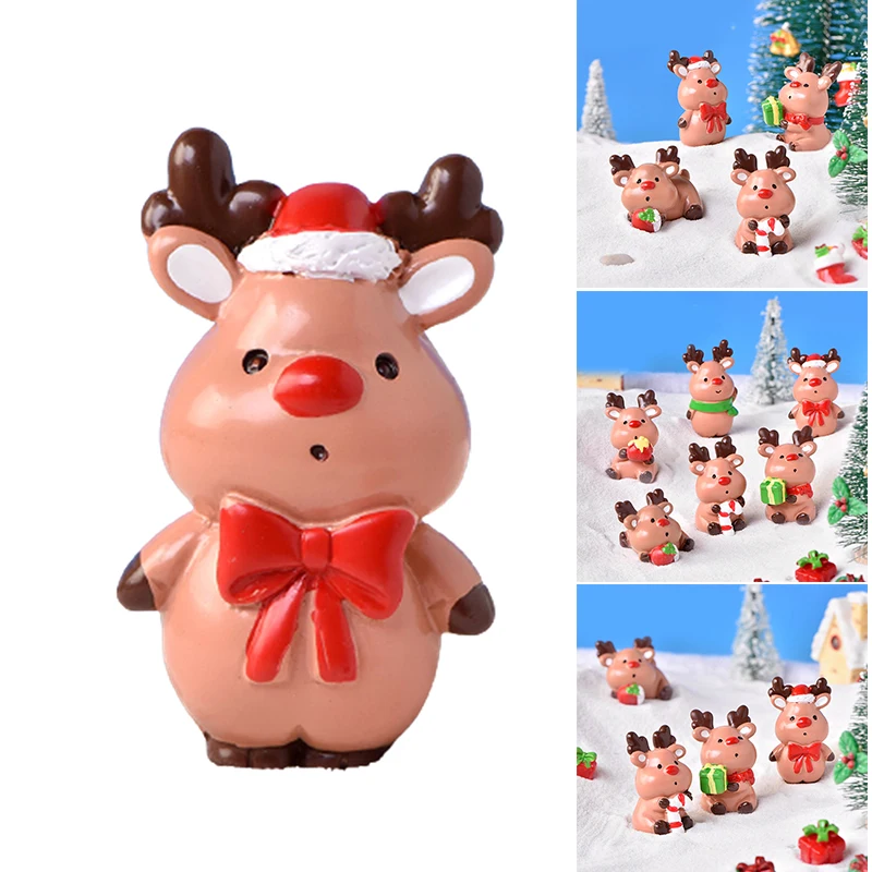 

XMAS Theme DIY Mini Miniature Figurine Garden Deco Santa Claus Snowman Micro Landscape for Christmas Decor QJS Shop