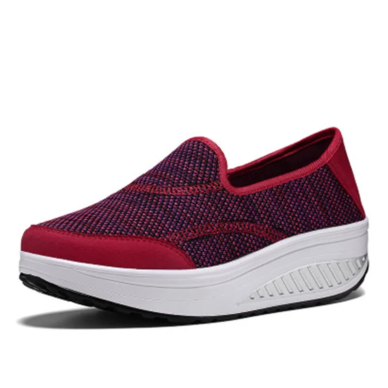 Женские дышащие кроссовки на танкетке сезон весна лето обувь для фитнеса женская