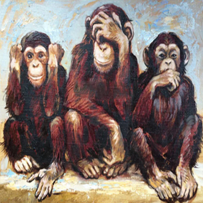 

Cartoon monkey DIY digital painting animal handmade oil painting canvas children home decoration unique gift