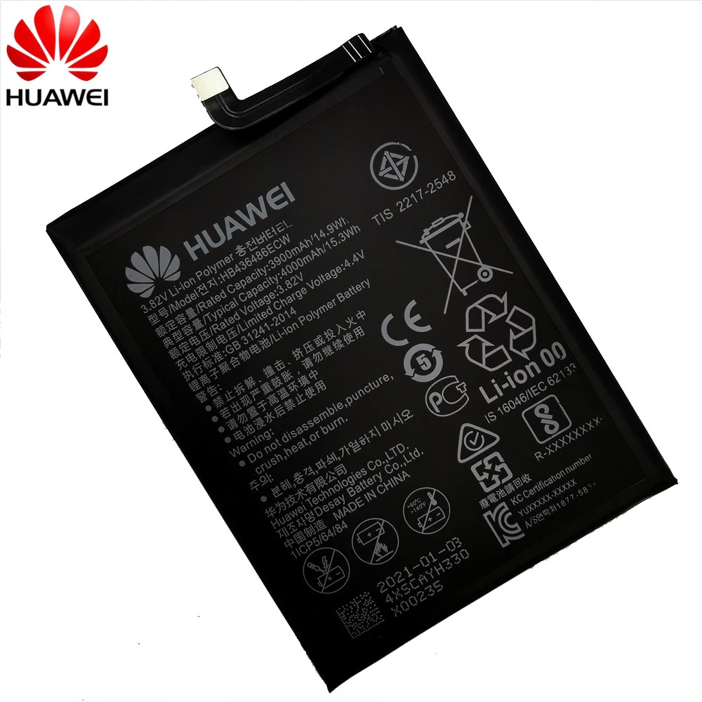 Huawei-Bater&iacute;a de repuesto HB436486ECW, 3900mAh, Original, para Huawei Mate 10 / 10 Pro Mate 20 P20 Pro Honor V20-3