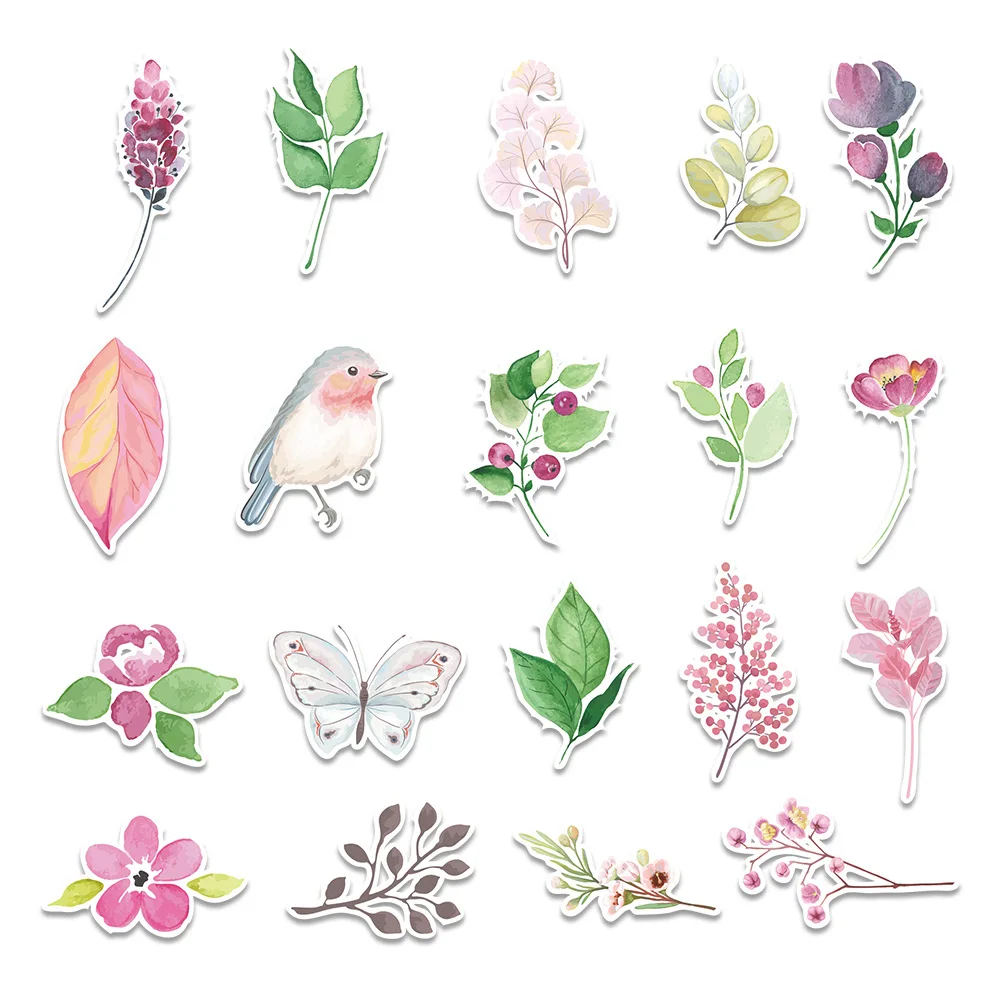103050pcs mixed pretty flowers aesthetics stickers laptop phone suitcase guitar bike waterproof graffiti sticker decal kid toy free global shipping