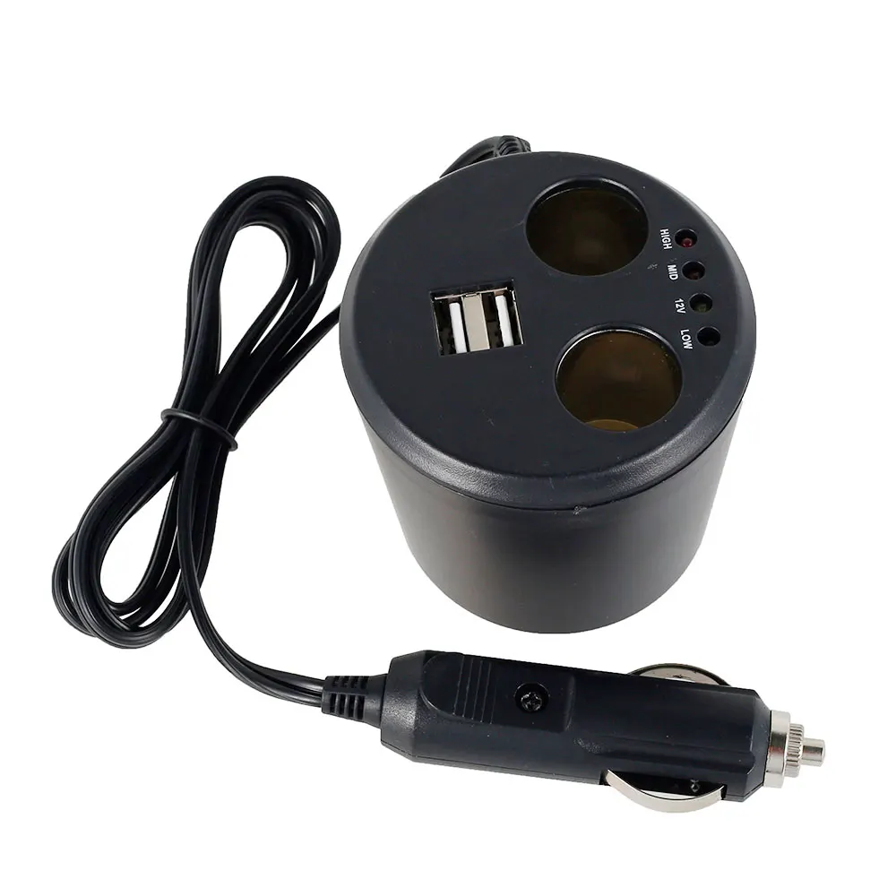 Разветвитель Прикуривателя с 2 розетками адаптер питания автомобильное зарядное