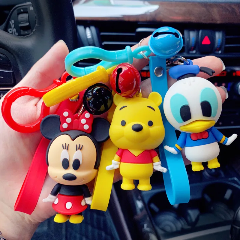 

Disney Stitch Keychain Cartoon Animation Mickey Mouse Minnie Doll Keyring Fashion Student Bag Pendant Car Key Chain Couple