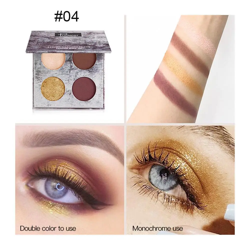 Новинка 4 цвета блестящая Мерцающая палитра теней для век стойкий