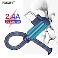 90 degree micro usb cable fast charging charger mobile phone data cord microusb cable for xiaomi huawei android denim wire elbow