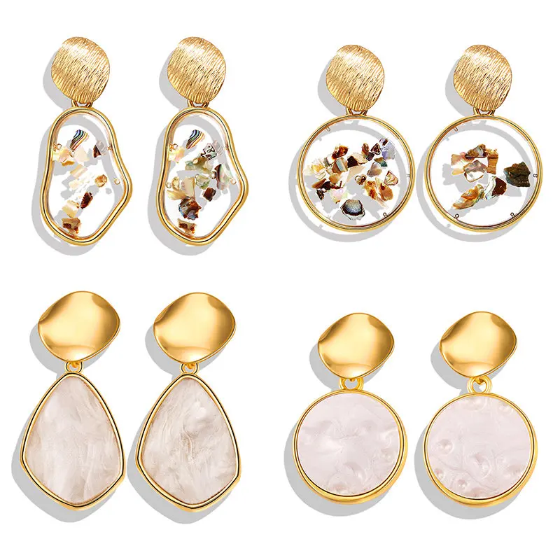 Модные корейские серьги капельки из сплава женские массивные с кристаллами