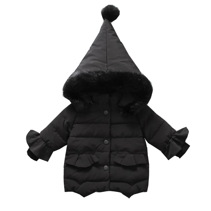 Детское пальто 2019 г. Зимние Модные для маленьких девочек с длинными рукавами
