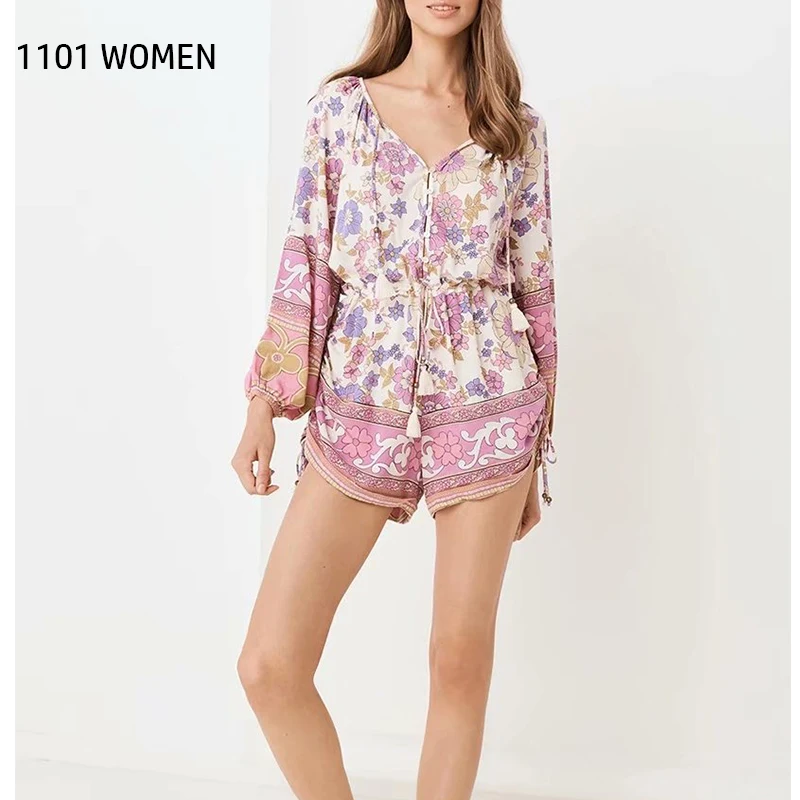 ZA новый весенний женский фиолетовый цветной цветочный принт полный рукав v