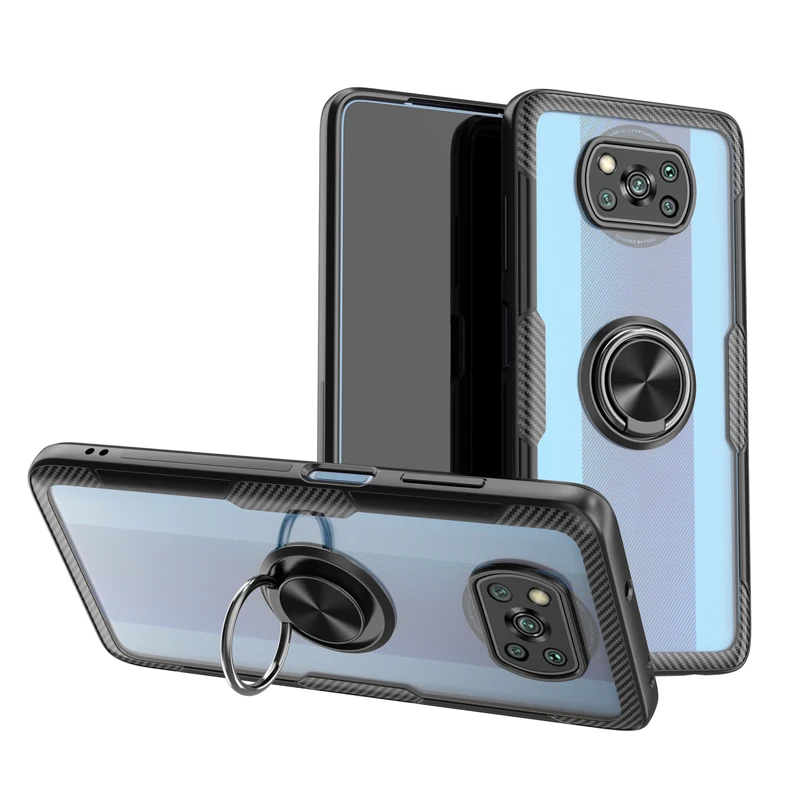 

SHACK Cover posteriore per Xiaomi Poco X3 custodia NFC supporto per anello trasparente supporto per Xiaomi Poco X3 custodia Poco