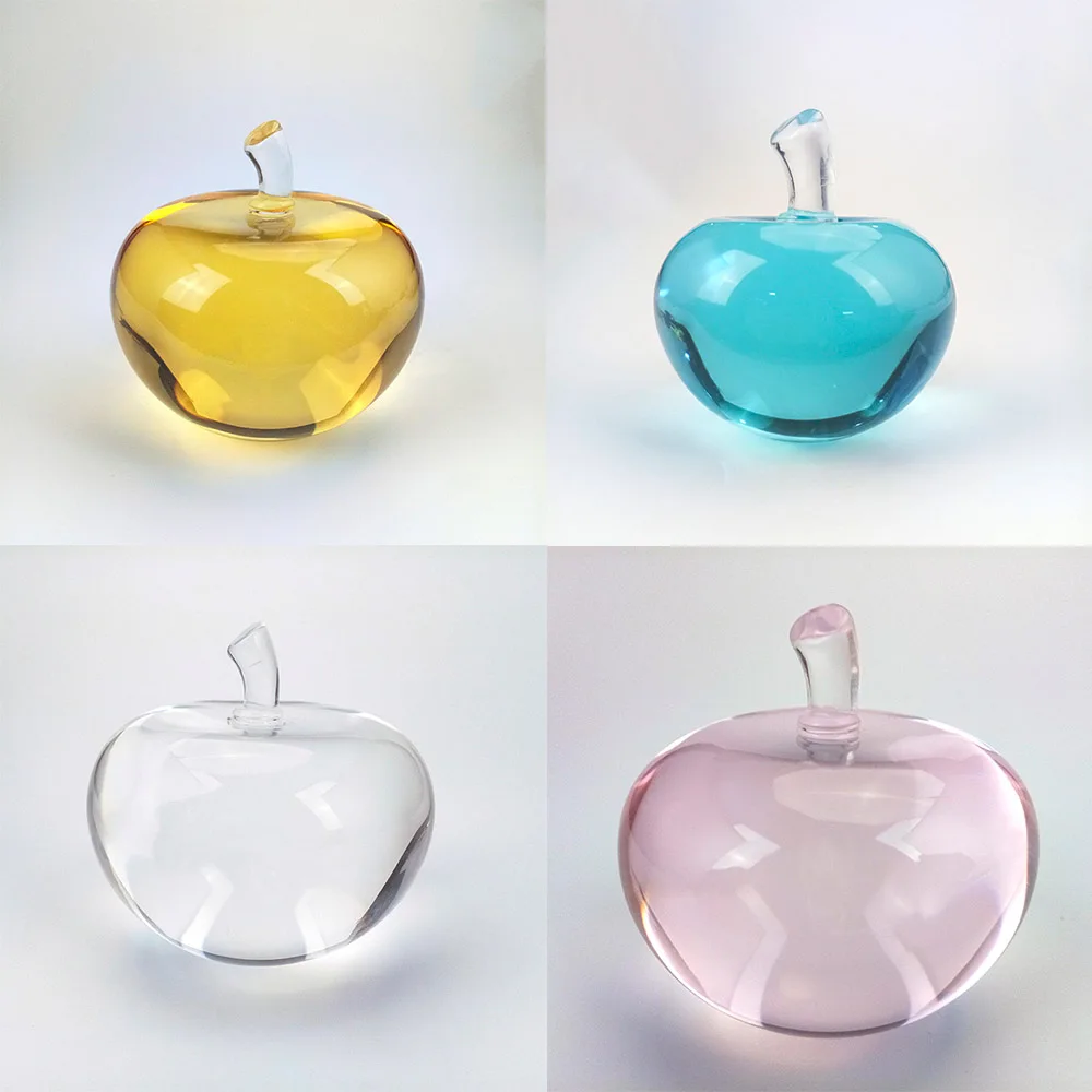 70*75 мм зеленый смешанный цвет Хрустальное стекло яблоко пресс папье ремесла