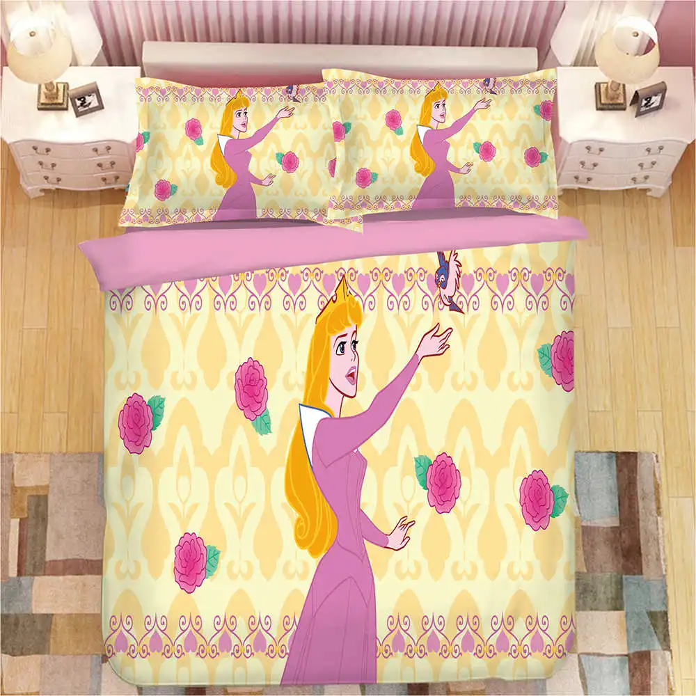 Princess bedding 5 Набор постельного белья disney queen size Принцесса Жасмин постельные принадлежности двойное одеяло пододеяльник для Декор для детской спальни полный покрывало King Kids Home - Color: Princess bedding 5