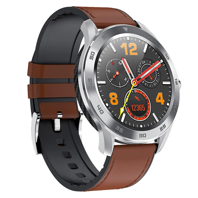 Brown-Leather strap CHKEPZ Ip68 Водонепроницаемые спортивные Смарт-часы для мужчин и женщин с измерением крови, трекер сердечного ритма, фитнес, bluetooth, часы с ECG для android, huawei, Xiaomi, ios, телефон, многофункциональные умные часы для поддержания здорового образа жизни - Цвет: Brown-Leather strap