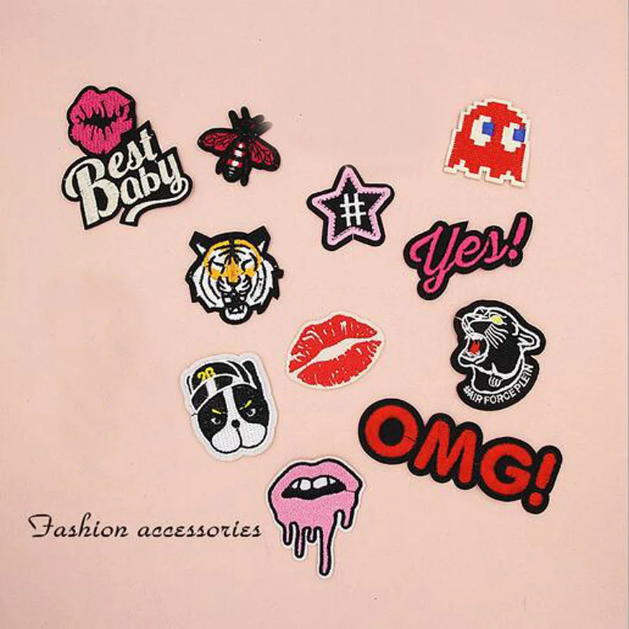 Тканевая вышитая змеиная нашивка на рот кепка одежда наклейки сумка