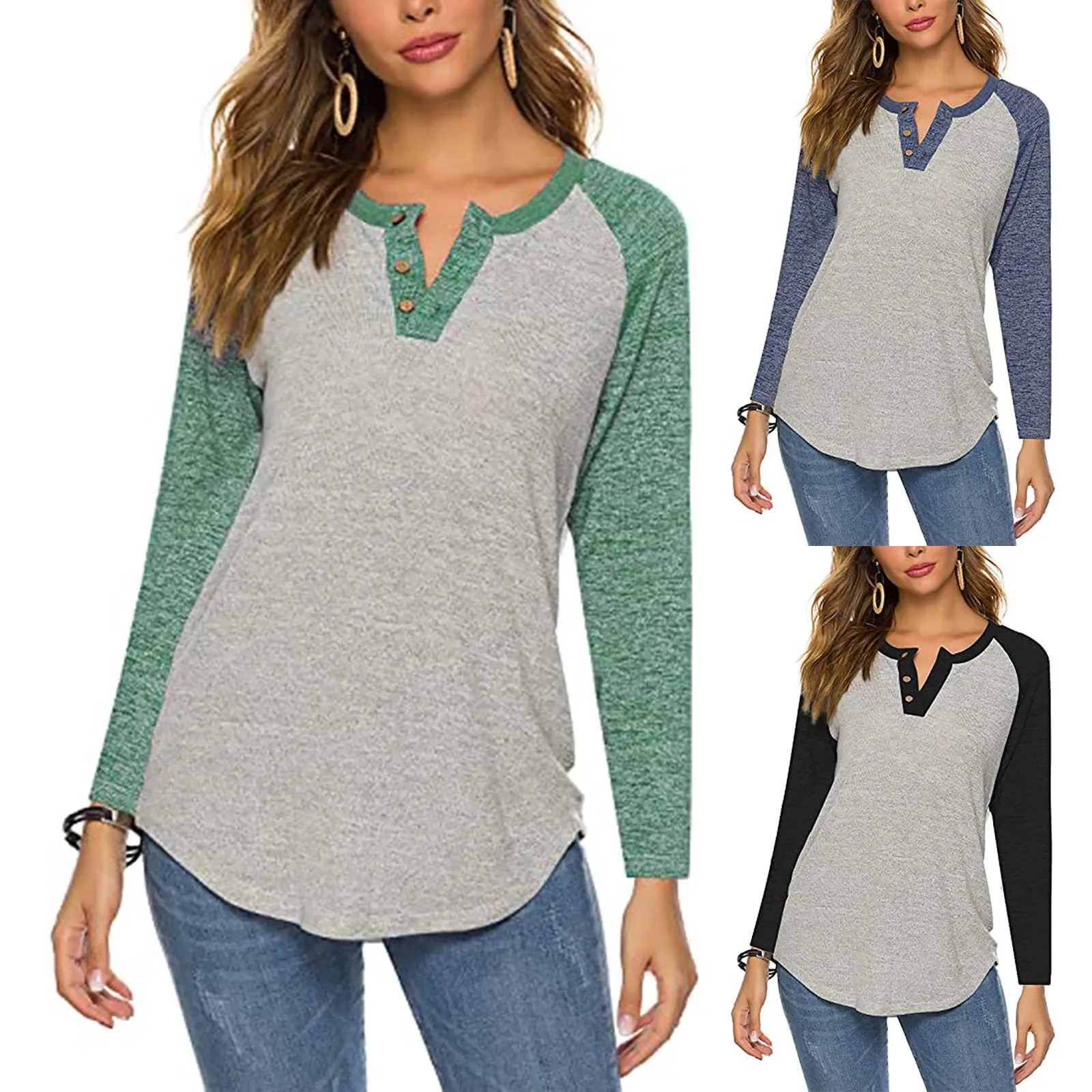 

Elegant Blouse Sexy Womens Shirt Women's Round Neck Casual Long-sleeved Shirt Basic Button Vintage Shirt Tops блузка женская