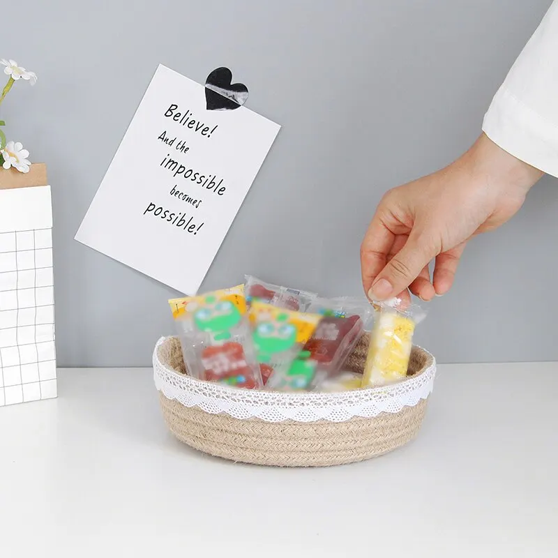 

Cartoon Animals Hand Woven Storage Basket Kids Toys Desktop Organizer Sundries Storage Box Laundry Baskets 18*5CM 1Pcs