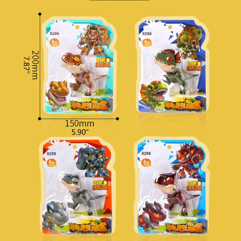 

Tyrannosaurus Carnotaurus Raptor Deformation Mecha Dinosaur Toy Building Block