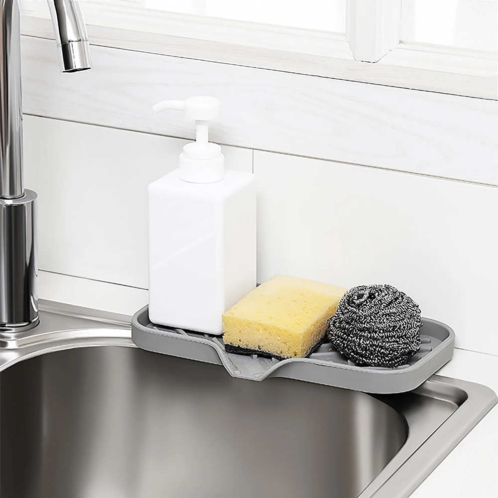 

Kitchen Sink Organizer Washing Vegetable Fruit Plastic Drying Rack Kitchen Sink Organizer Caddy Tray Sponge Brush Soap Holder