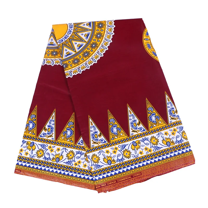 

2019 Red Pure Cotton Fashionable Dashiki Pattern Print African Pagne Ankara Veritable Guaranteed Real Wax Fabric 6 Yards