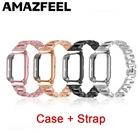 Чехол + ремешок для Amazfit Bip, металлический браслет с бриллиантами для Huami Amazfit Bip Lite S, защитная пленка на запястье