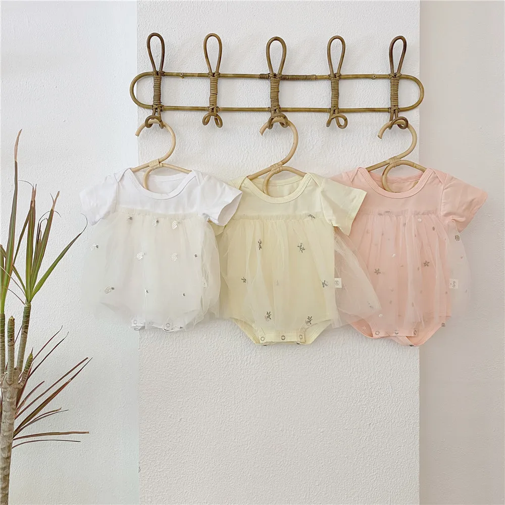 Одежда для новорожденных девочек детские комбинезоны с вышивкой Хлопковое