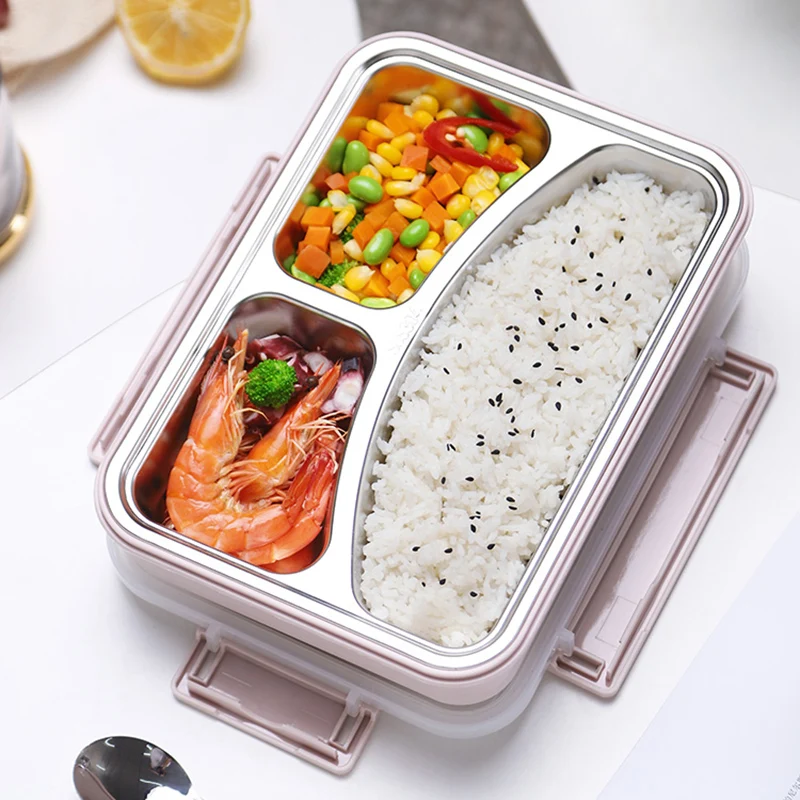 Ланч-бокс 304 из нержавеющей стали для детей и взрослых Bento Boxs герметичный японский контейнер для продуктов портативное хранение для пикника 1.2L