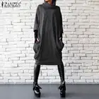 Осеннее женское платье-водолазка с длинным рукавом, ассиметричный сарафан, 2021