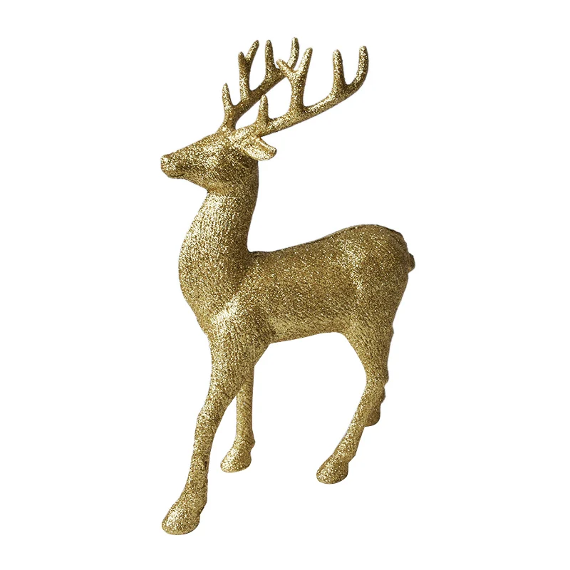 scene layout Christmas window decoration decoration plastic glitter Christmas deer ornaments home decoration props