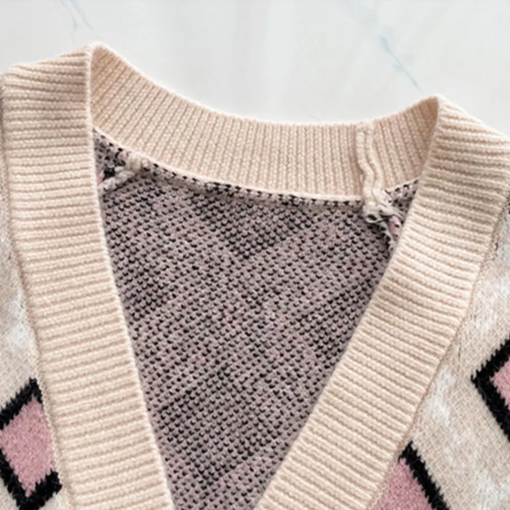 

ZOTTSOZ Sweater Jacket Women 2021 Korean Harajuku Fashion Casual Knitwear Cardigans Coat Knitted Geometric Cardigan Outwear Tops