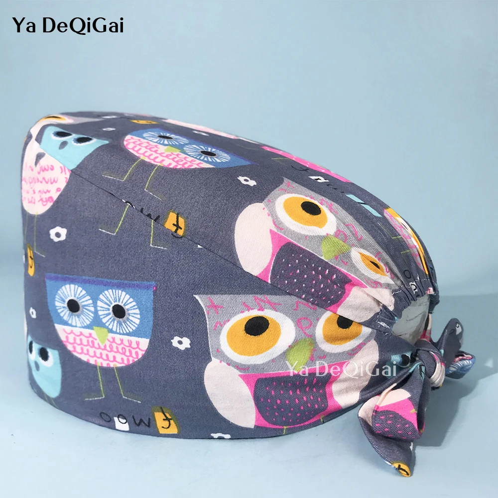 

Multicolor Breathable Men's and Women's Surgical Cap Fashion CartoonPrinting Beauty Salon Nursing Cap Pure Cotton Pet clinic cap