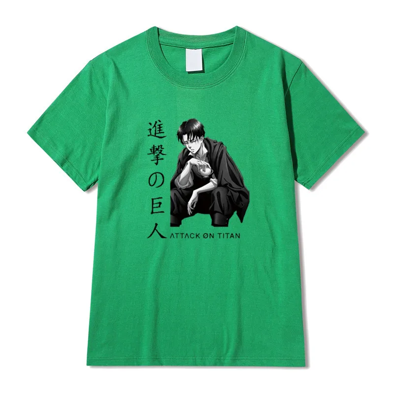 

2020 Harajuku Man Cool Attack On Titan T Shirts Tees Shirt Tops Design Cotton Black Short-Sleeved Aesthetic Japanese Anime T Sh