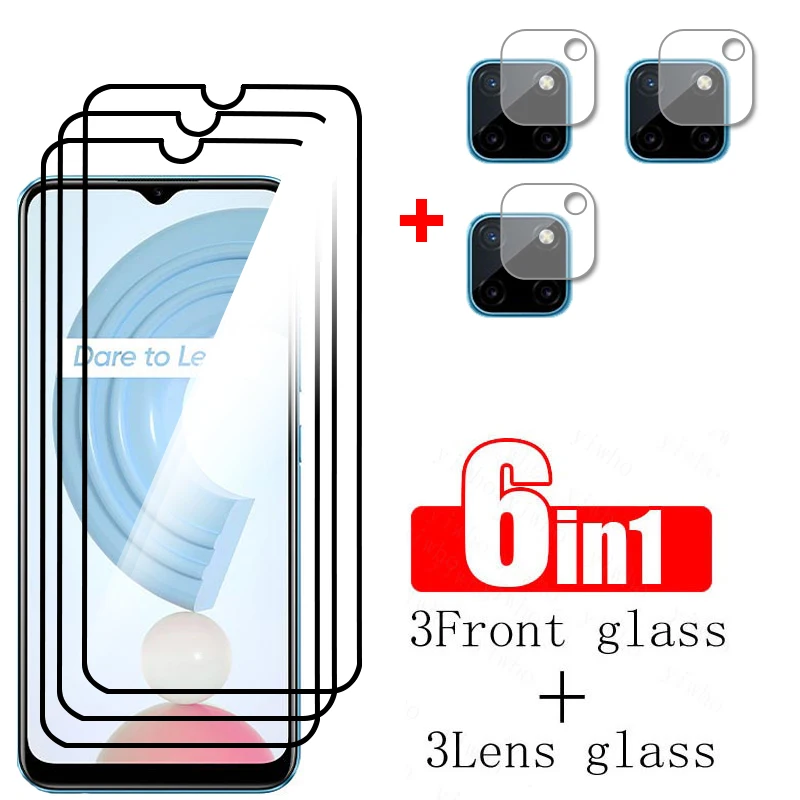 

Защита экрана с полным покрытием для Realme C21Y C21, закаленное стекло, ударопрочная Защитная HD-пленка для объектива камеры для Realme C21 C21Y