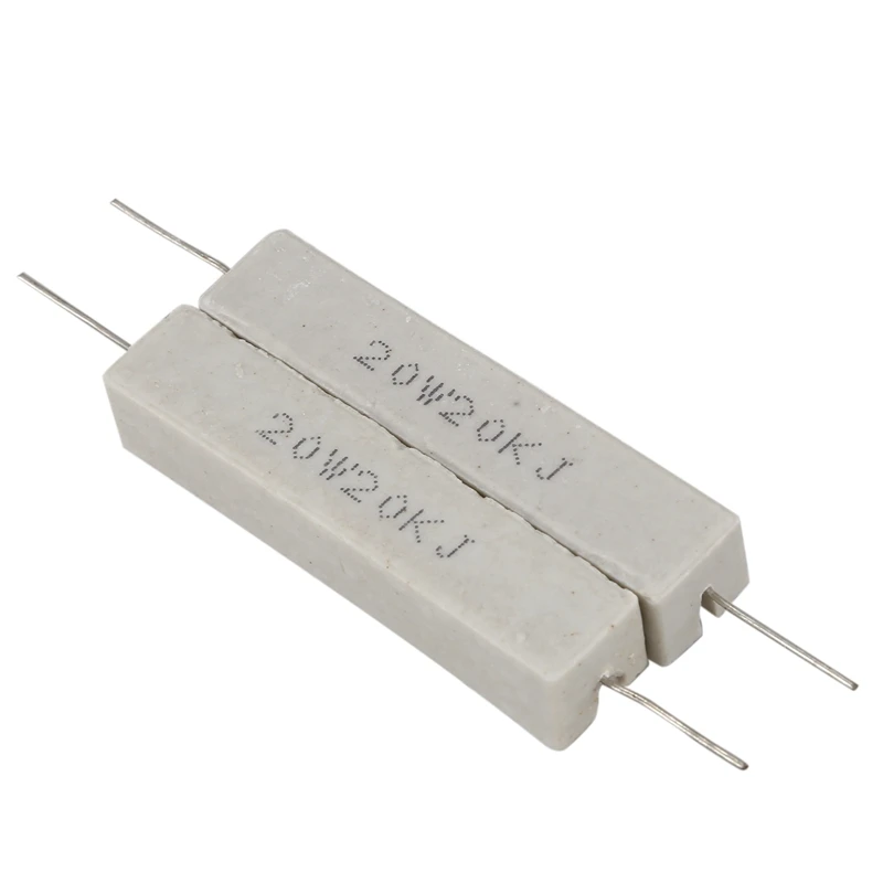 

3 Pcs 20W Axial Lead Ceramic Cement Power Resistor, 2 Pcs 20K Ohm & 1 Pcs 10K Ohm