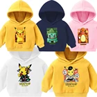 Детская зимняя теплая толстовка с капюшоном в виде покемона