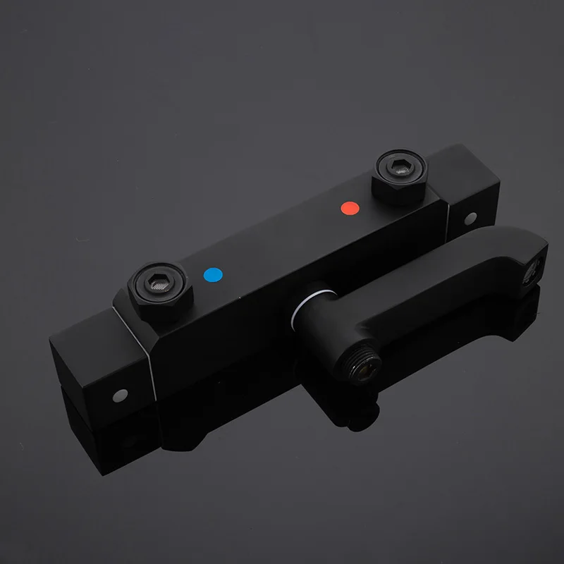 Термостатический набор для душа Senducs черная термостатическая система 38 градусов