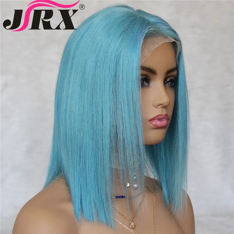 Светло голубой парик 8 28 дюймов бразильские волосы Remy фронта шнурка prepucked Glueless