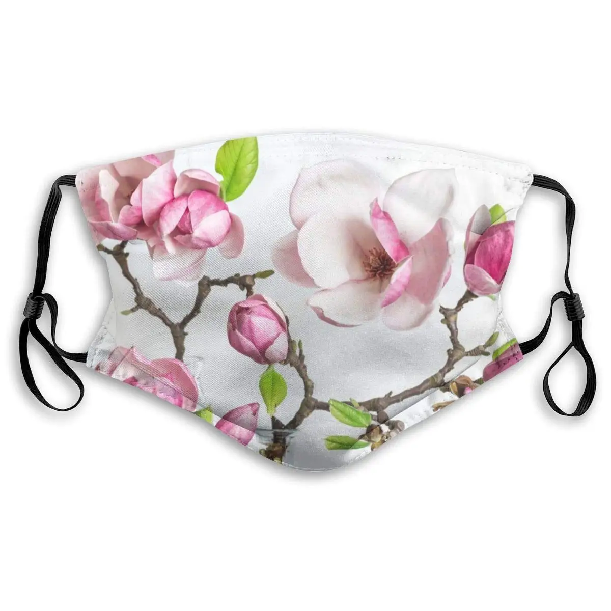 

Magnolia White Branches Flowers Washable Reusable Mask, Anti Dust Half Face Mouth Mask For Kids Teens Men Women With Adjustable