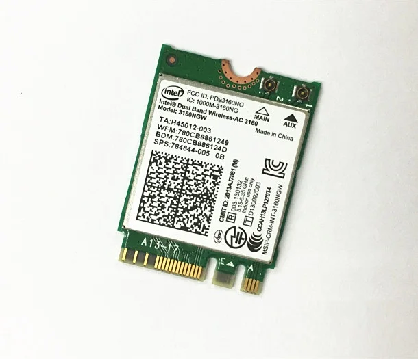 

New For Intel Dual Band Wireless-AC 3160 AC 3160NGW 2.4G/5GHz NGFF 802.11ac 433Mbps Wifi For Bluetooth BT 4.0