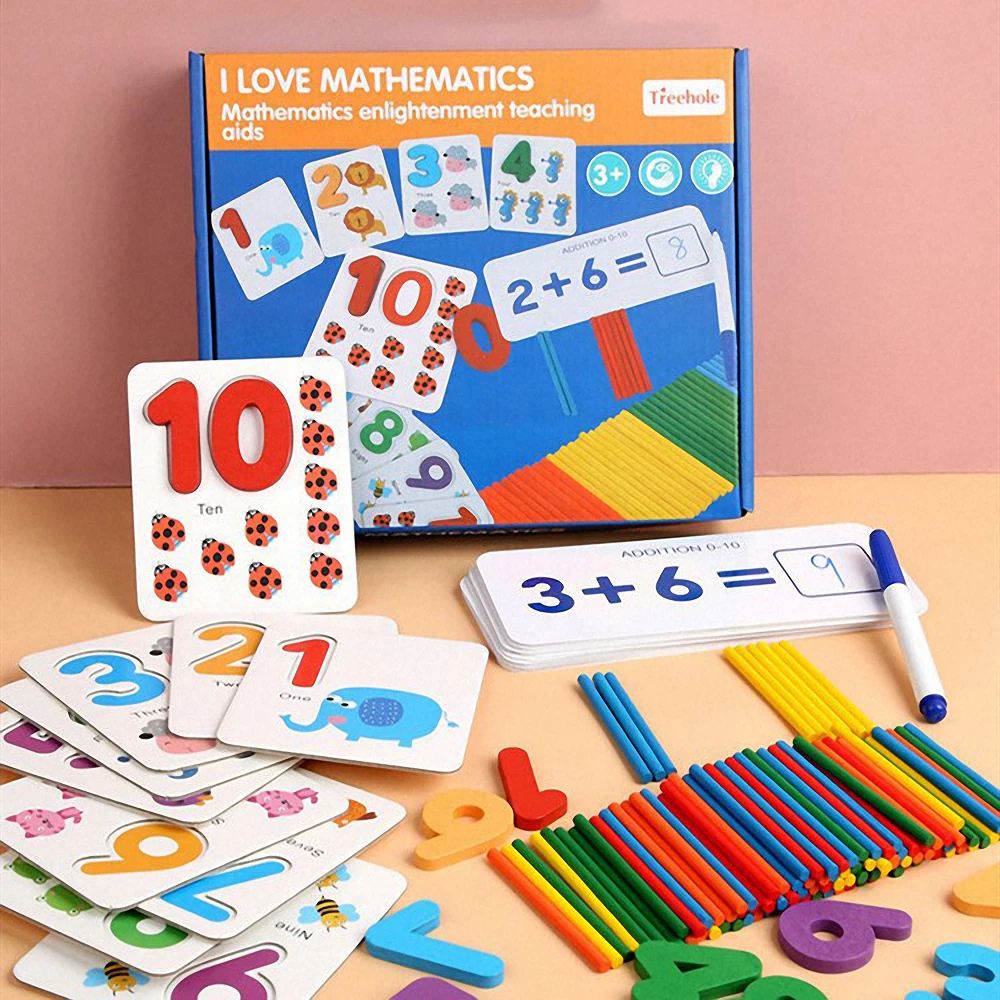 

Montessori Kids Math Toy Early Educational Toys Number Cognition Counting Learning Toy for Children Kindergarten Teaching Aids