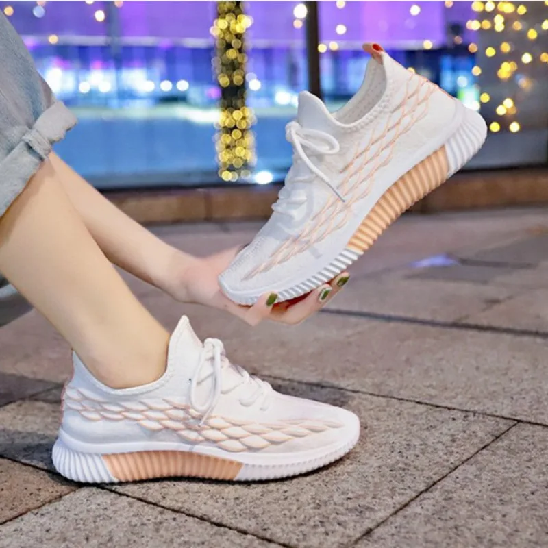 Кроссовки носки для женщин Вулканизированная подошва сетчатые дышащие