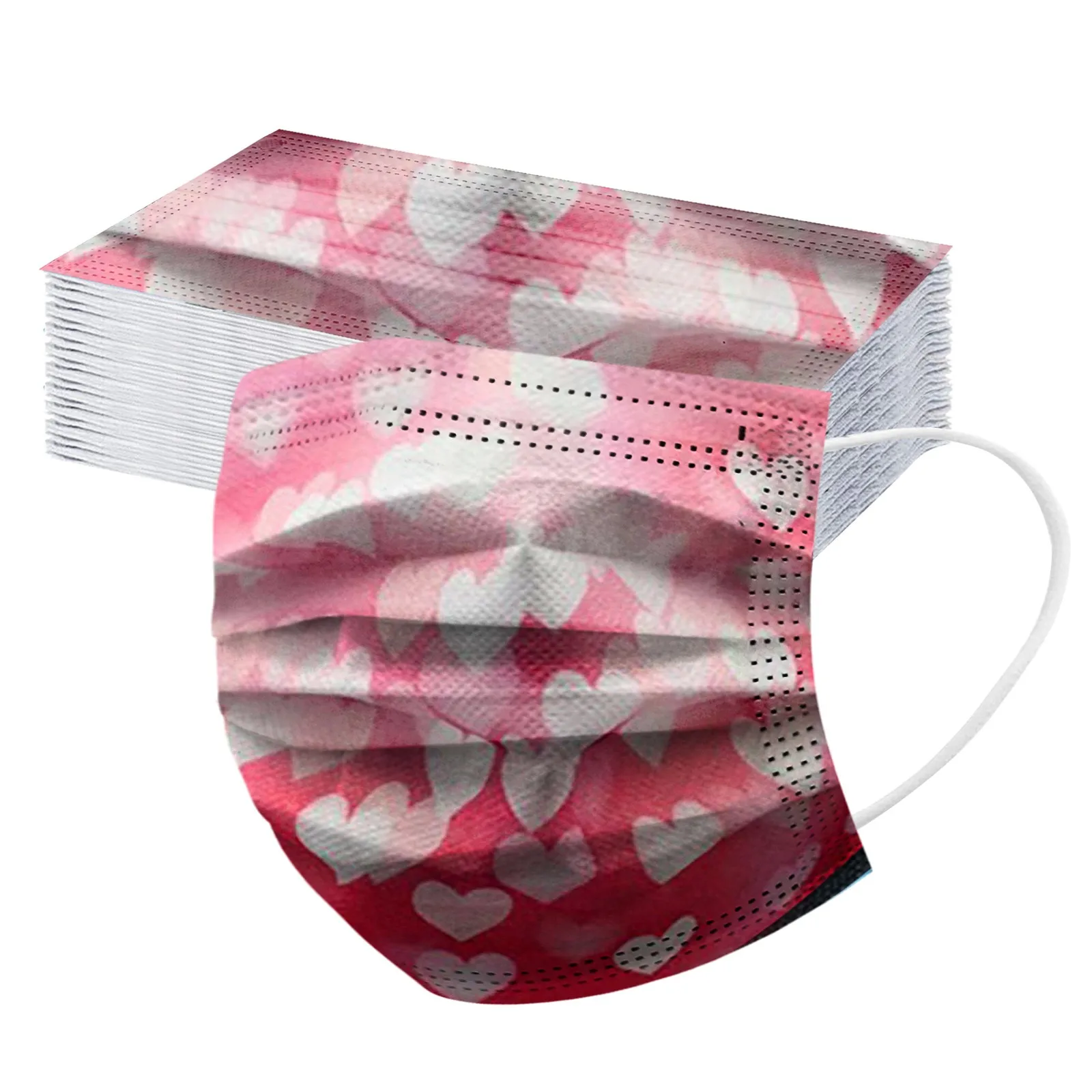 Маска одноразовая 3-слойная для косплея дышащая маска взрослых с рисунком сердца