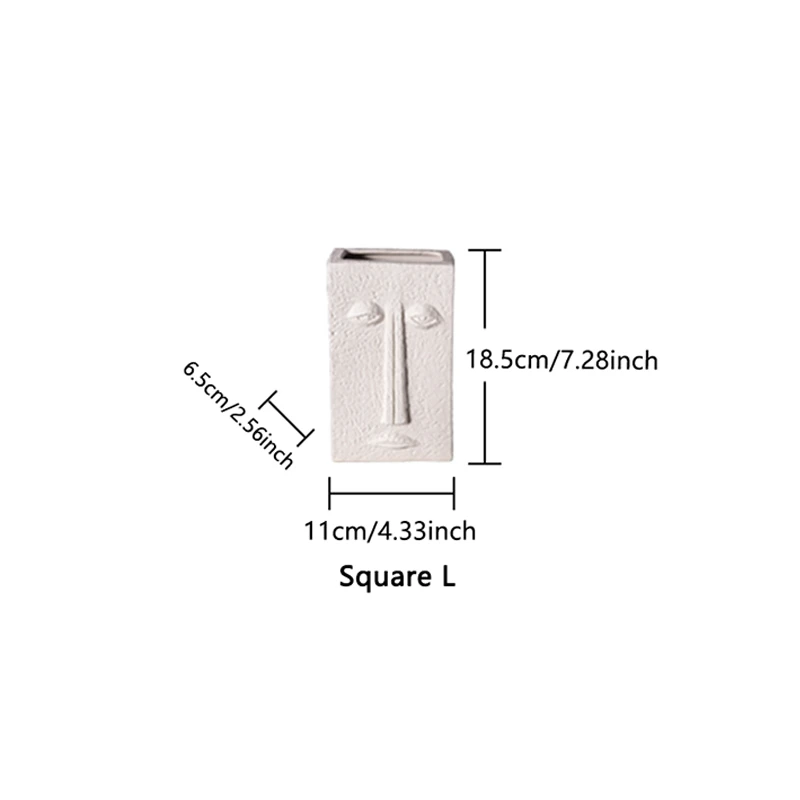 Square L Человеческое лицо керамический цветочный горшок для оформления дома круглый квадратный керамический цветочный горшок ваза украшения гостиной Свадебные украшения реквизит - Цвет: Square L