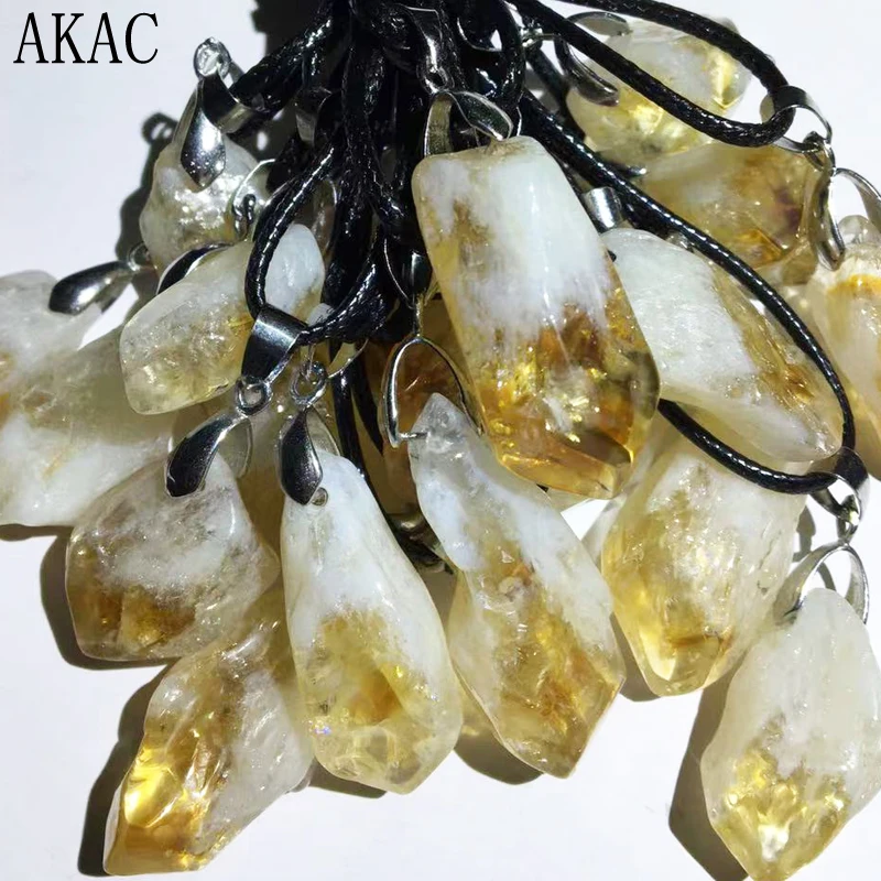 

10pendants AKAC natural citrine irregular freedom shape pendant wholesale send randomly