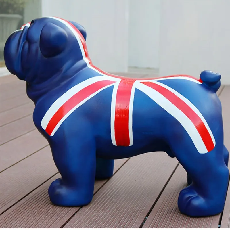 Adornos europeos de 42CM, decoraciones de perro de simulaci&oacute;n de Bulldog brit&aacute;nico, regalos de apertura de tienda, L3018-3