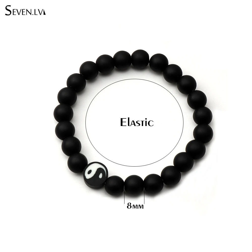 

Yin Yang Tai Chi Pendant Bracelet 8mm beads natural stone jewelry Tibetan Buddhism beaded bracelets for women and men wholesale