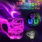 Пивная чашка Dragon со светодиодный Ной подсветкой, индуктивное изменение цвета, радуга, для вечеринки, активация водой, пиво, кофе, молока, чая, вина, виски, кружка для бара