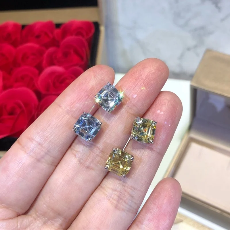 Горячая чистый 925 стерлингового серебра пакет для конфет с цирконием серьги