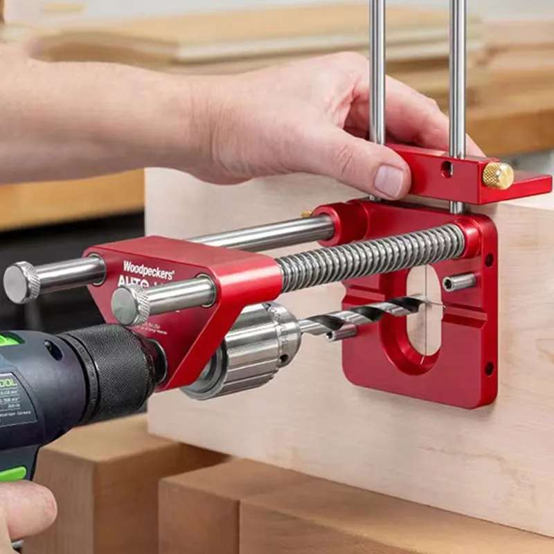 

Portable Precision Drilling Locator Woodworking Adjustable Punch Locator Drill Template Guide Mini Bench Drill Press Machine