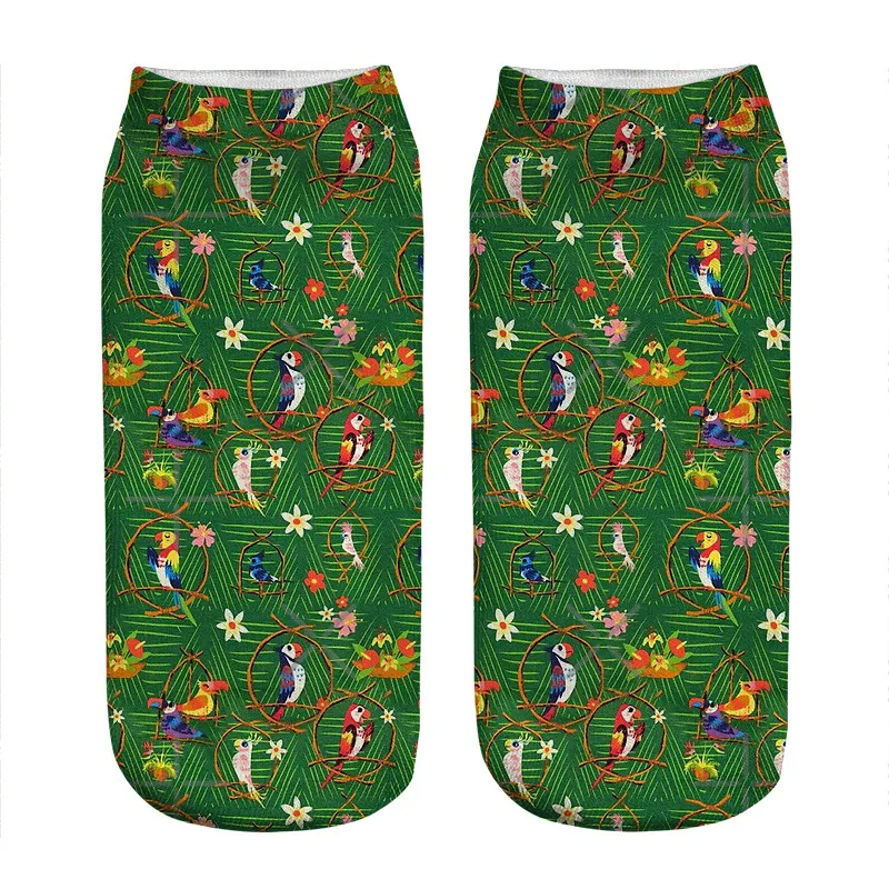 

Женские носки, милые цветные Волшебные попугаи, носки с принтом в помещении, женские Веселые смешные носки в стиле Харадзюку, новинка, милые ...